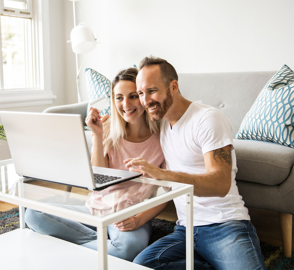 Couple on computer